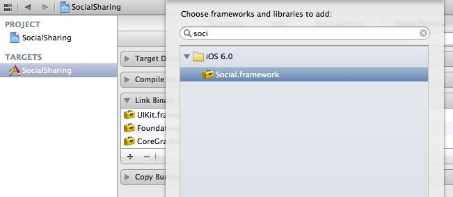 SocialSharing Add Social Framework