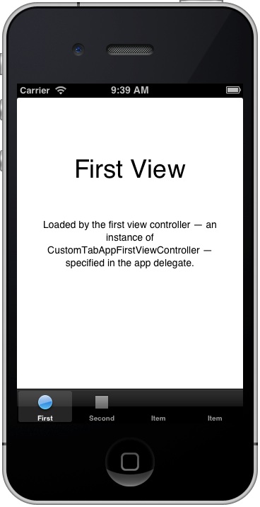 CustomTabApp with 4 Tabs