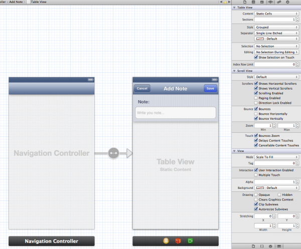 Designing the Add Note View Controller