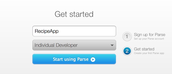 Sign up Parse First App