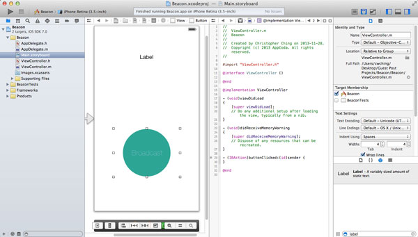 iBeacons - Adding  buttonClick method