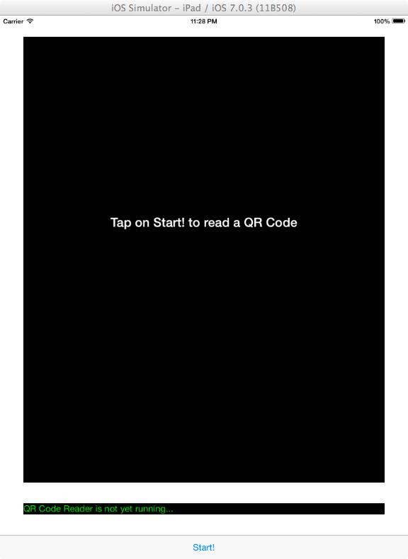QR Code Demo App for iPad