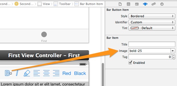 Text Kit - Adding bar button image
