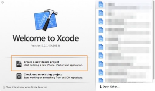 Blocks - Xcode Welcome Dialog