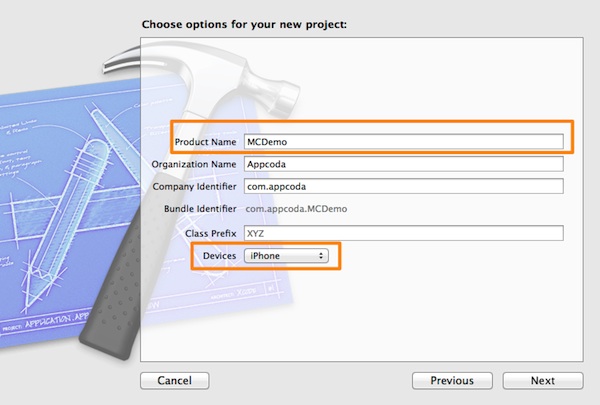 Xcode Project Options