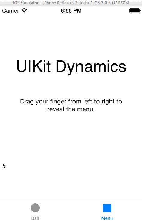 UIKit Dynamics - Menu