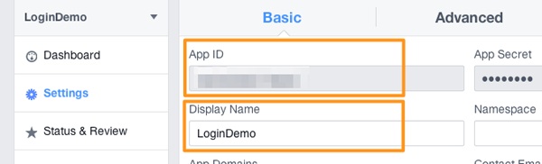 Facebook Login - App ID