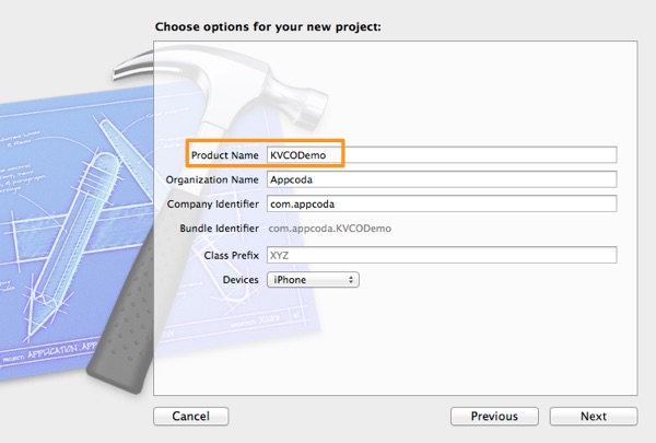 KVO - Xcode Create New Project