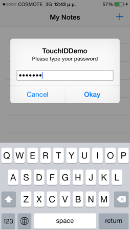 Alert View Sample Touch ID