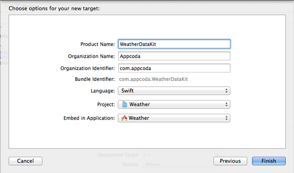 App Extension - Weather Data Kit