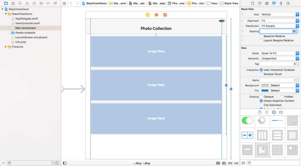 stack view - add spacing