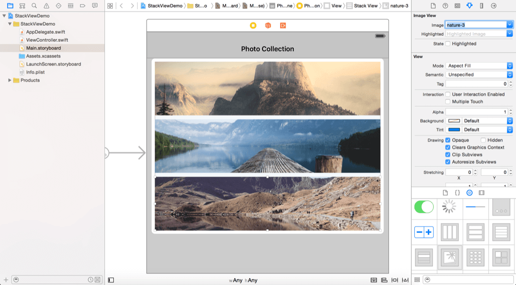 stack view - adding image