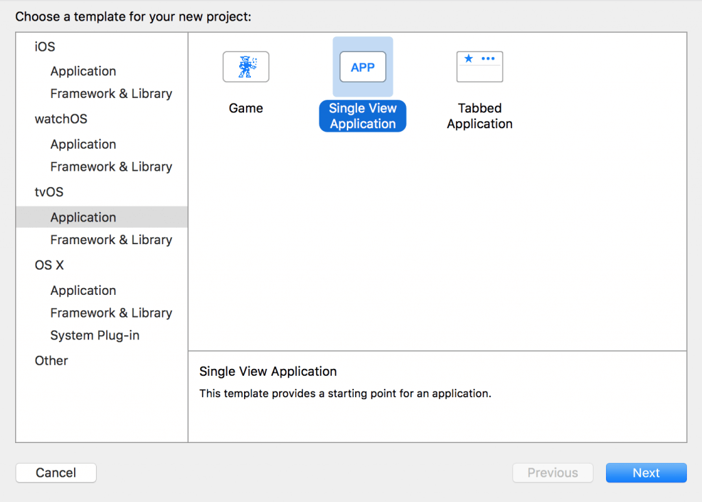 New Xcode Project