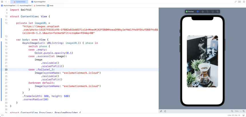 Using AsyncImage in SwiftUI for Loading Images Asynchronously