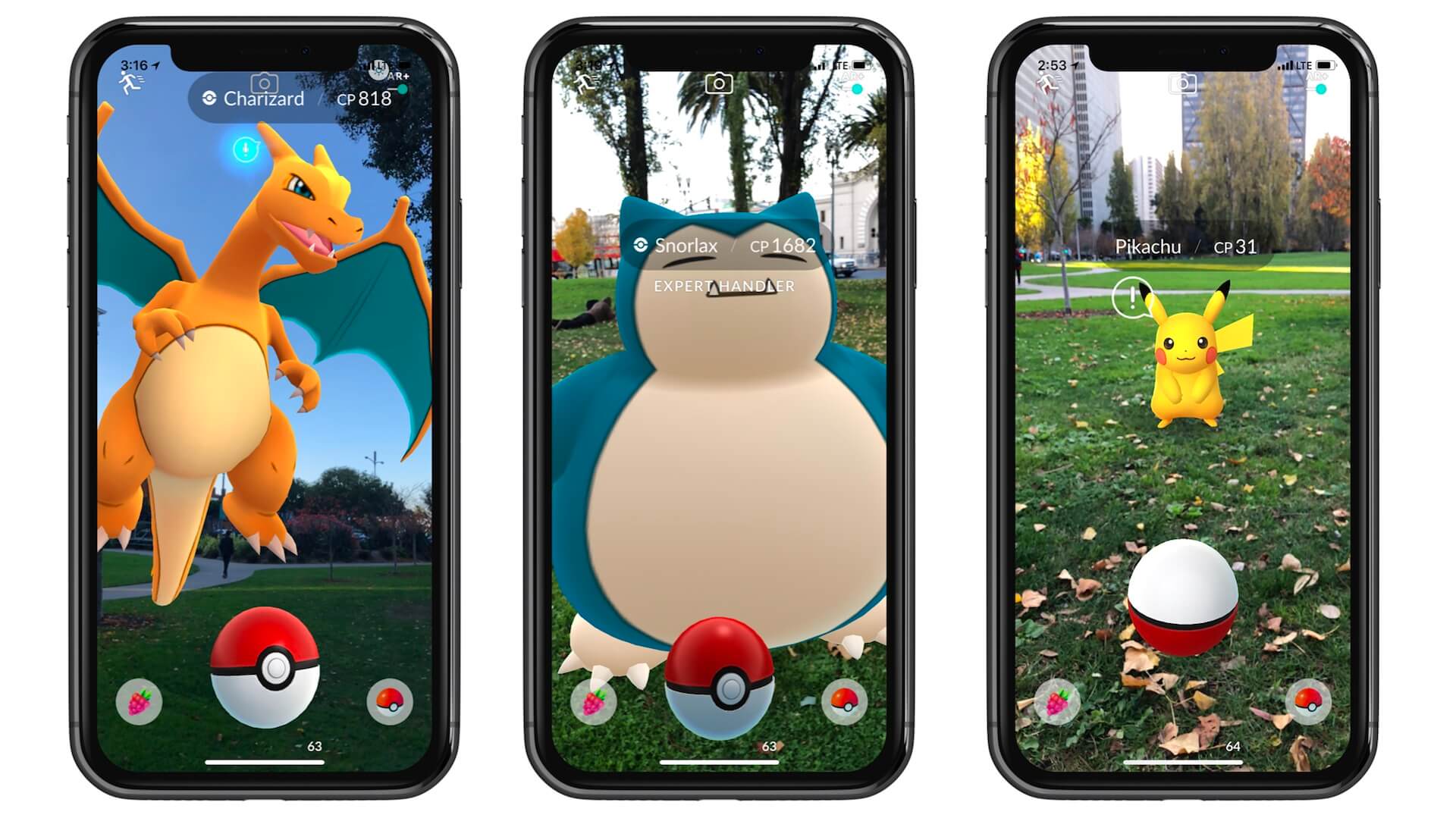 Figure 41.1. Pokemon Go with AR enabled (images from Niantic Labs)