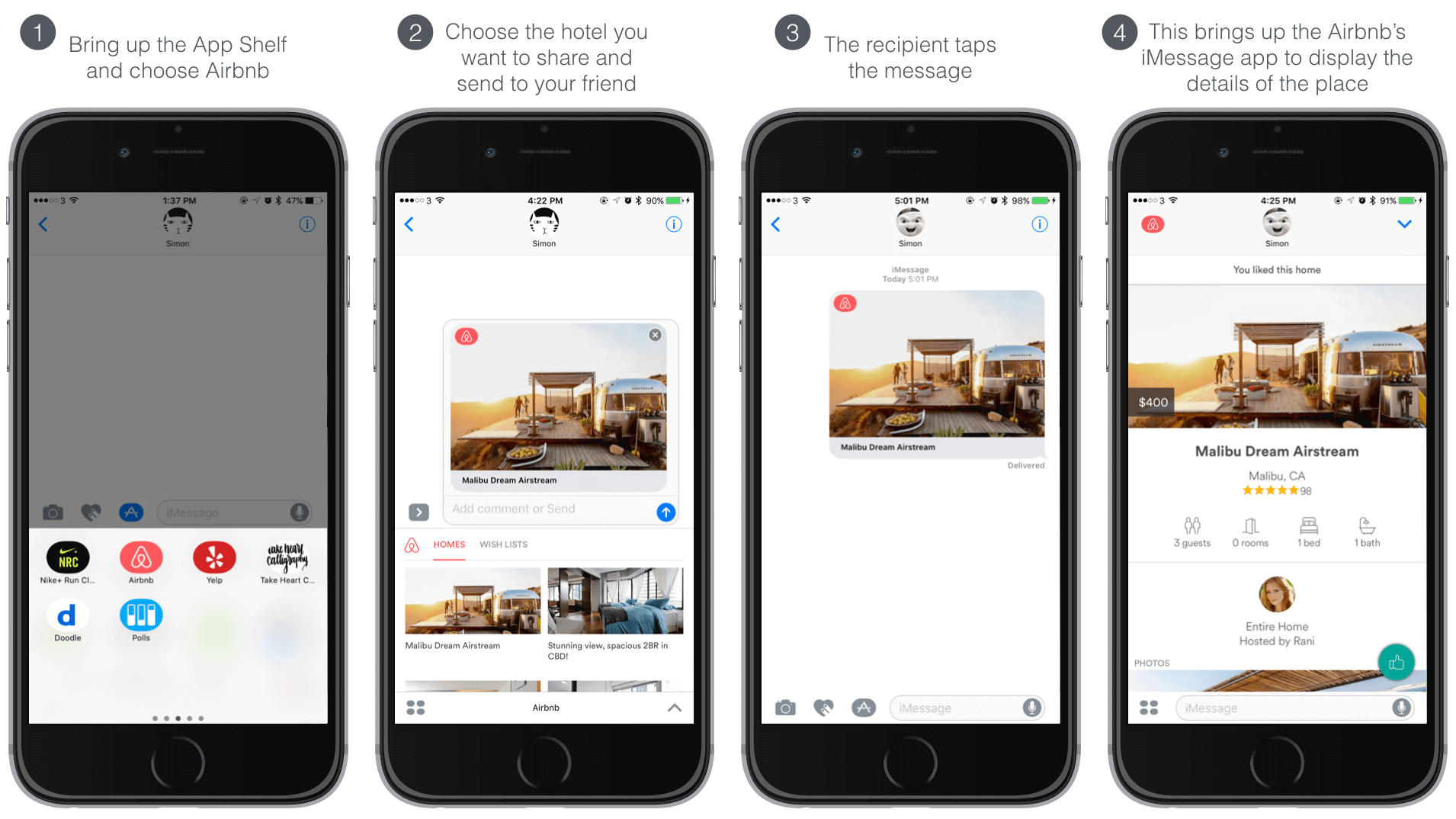 Figure 35.2. Sharing a lodging place using Airbnb's iMessage app