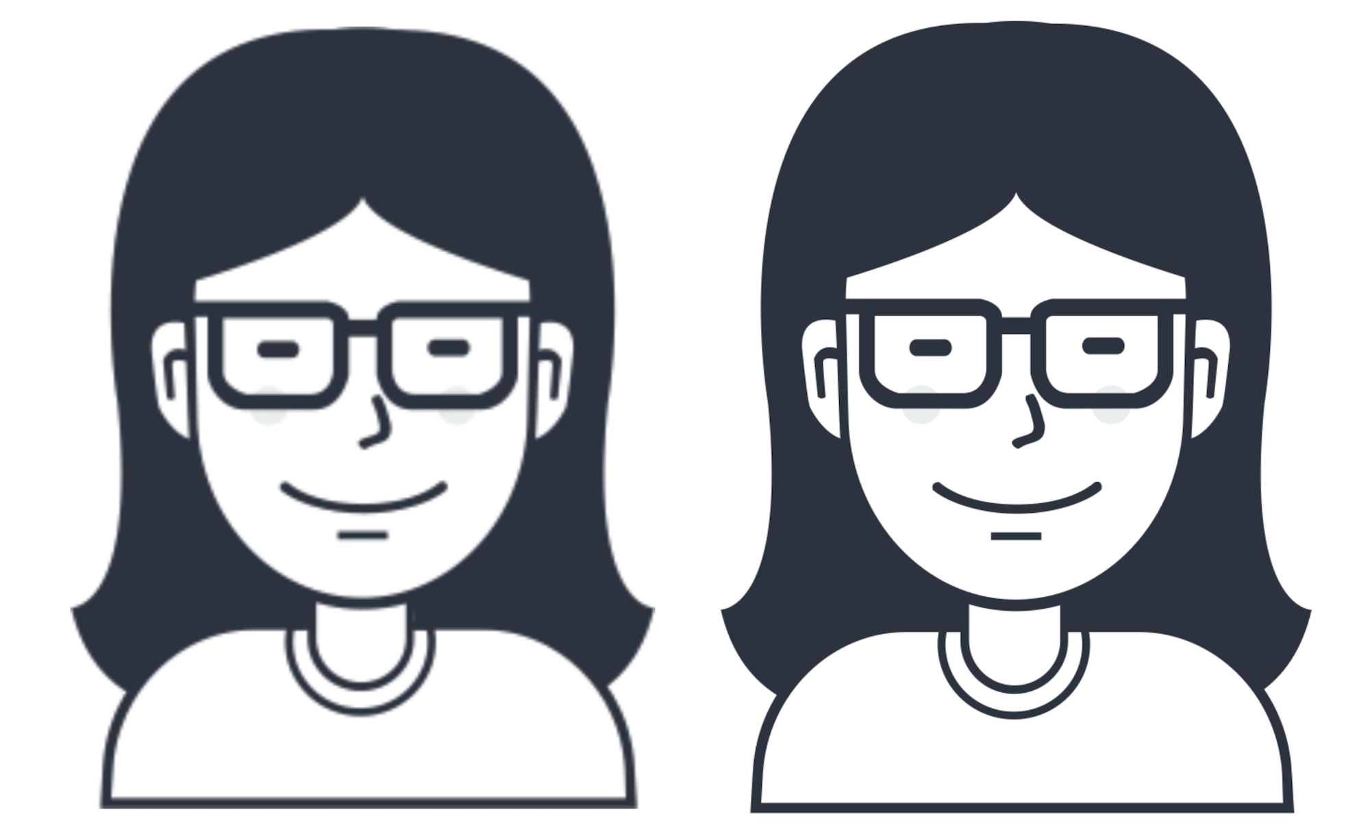 Figure 4-27. (left) with Preserve Vector Data disabled, (right) with Preserve Vector Data enabled