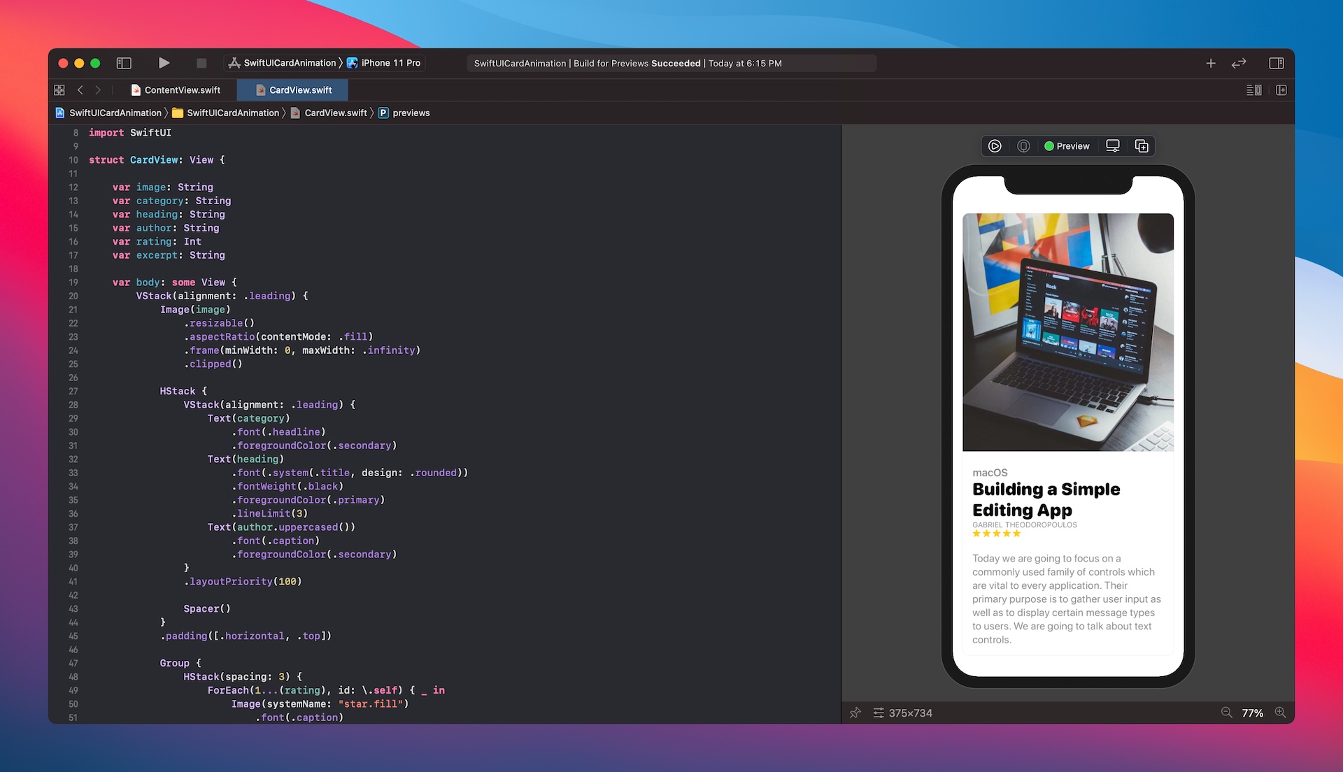 Figure 1. Programming in SwiftUI