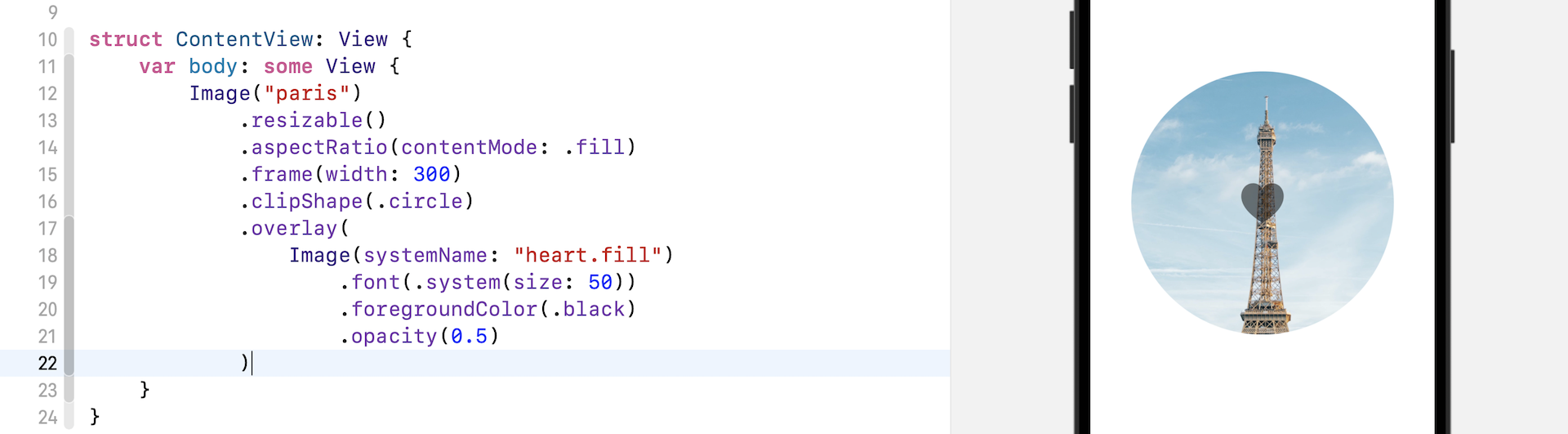 Figure 15. Applying an overlay to the existing image