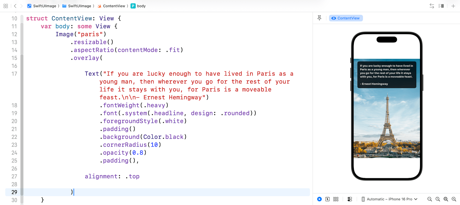 Figure 16. Applying an overlay to the existing image