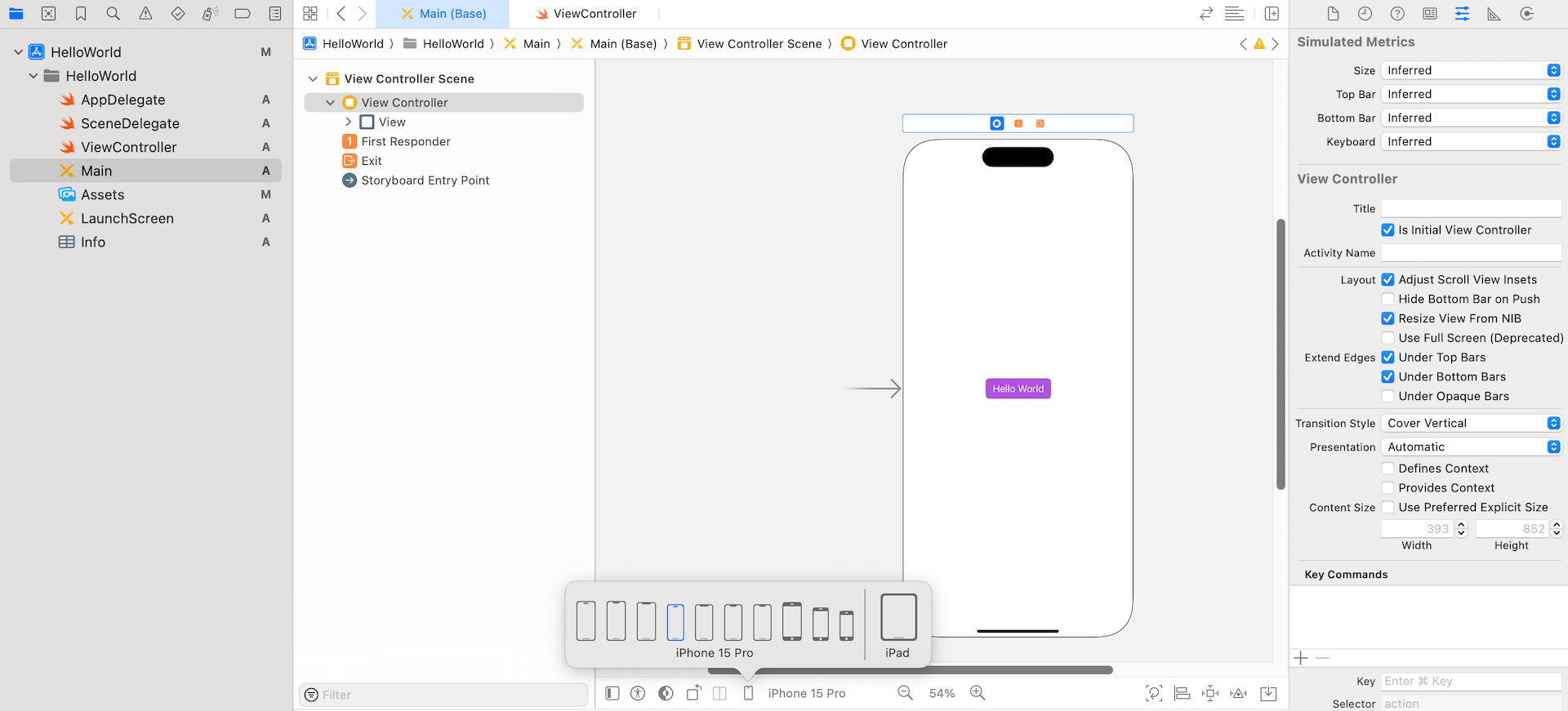 Figure 5-3. Live preview using Xcode's configuration bar