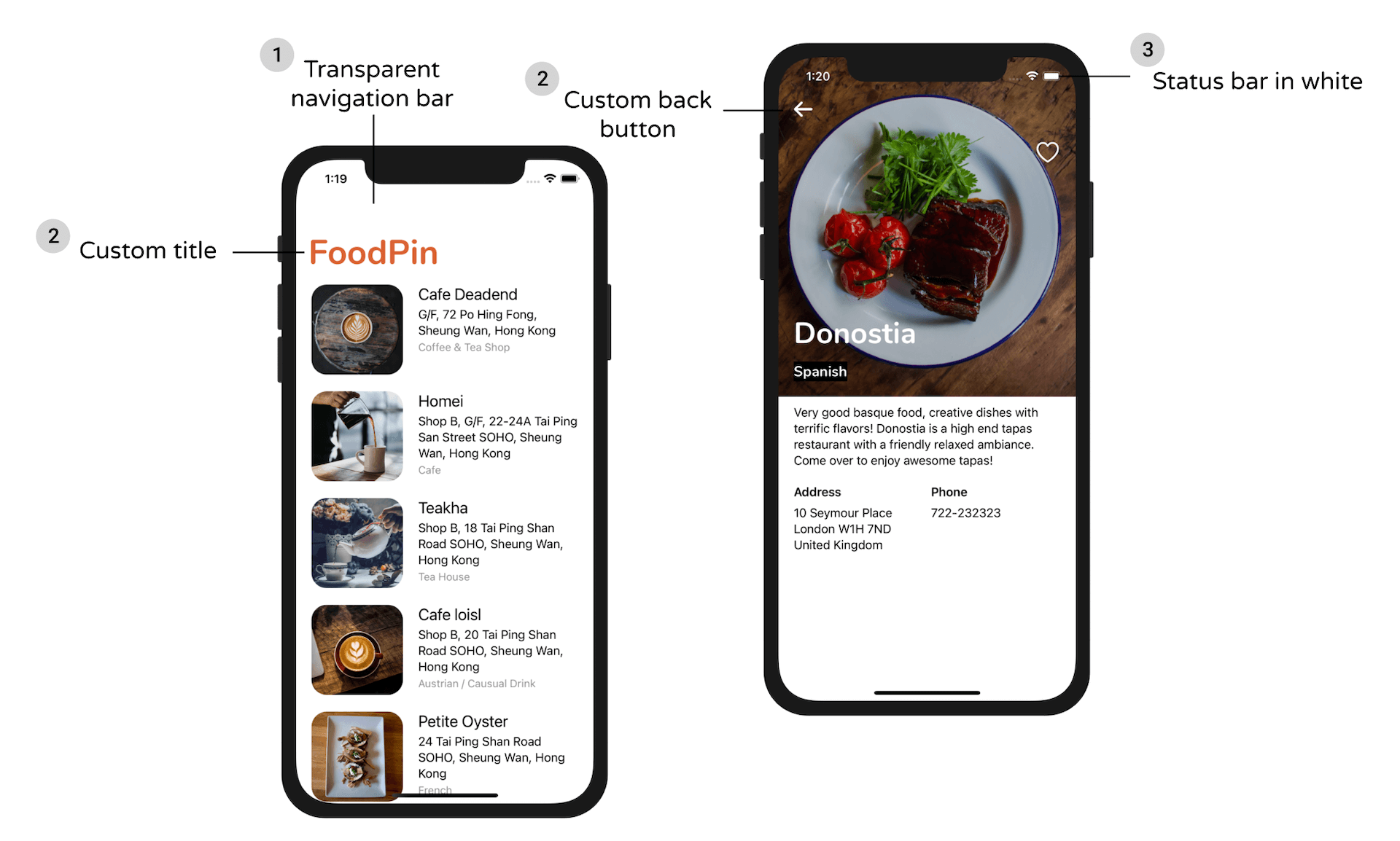 Figure 15-1. Customizing the navigation bar and status bar