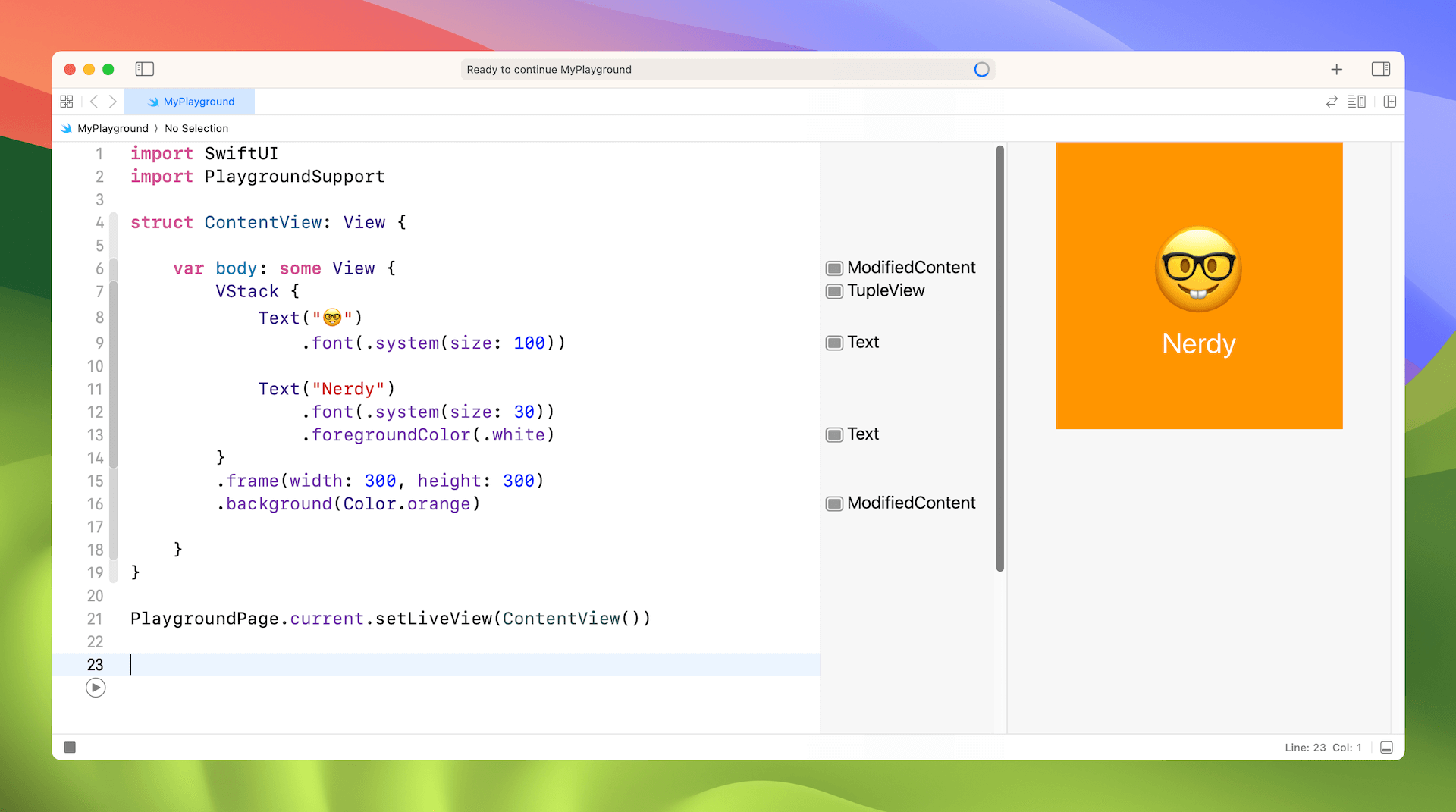 Figure 2-23. Render a view using SwiftUI