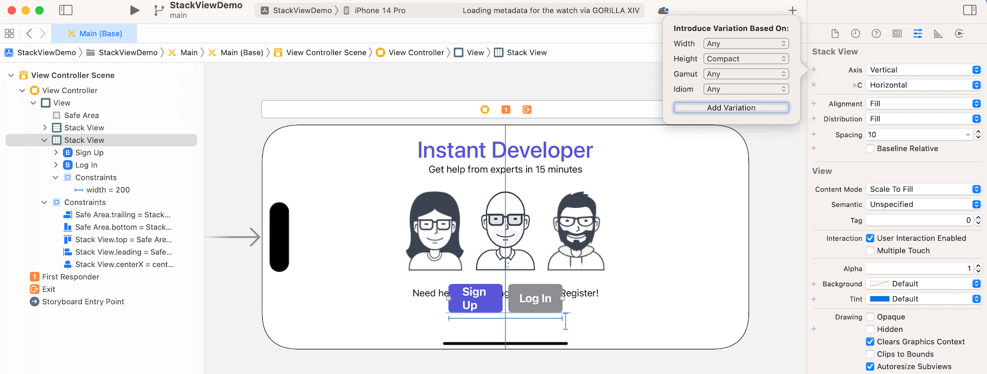 Figure 6-36. Adding layout specialization for the Axis option
