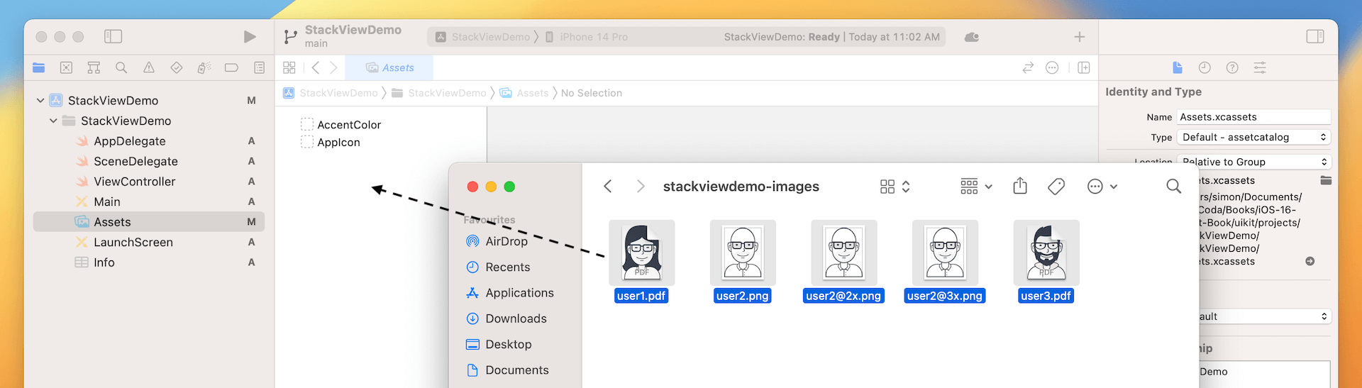 Figure 6-4. Adding images to the asset catalog
