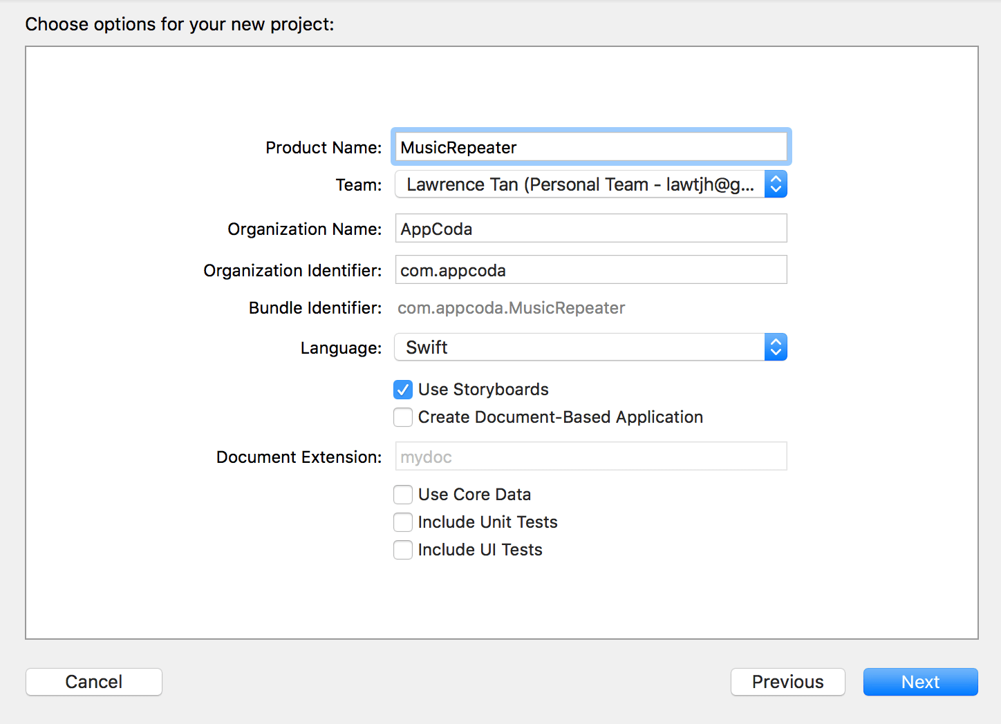 macos-project-setting