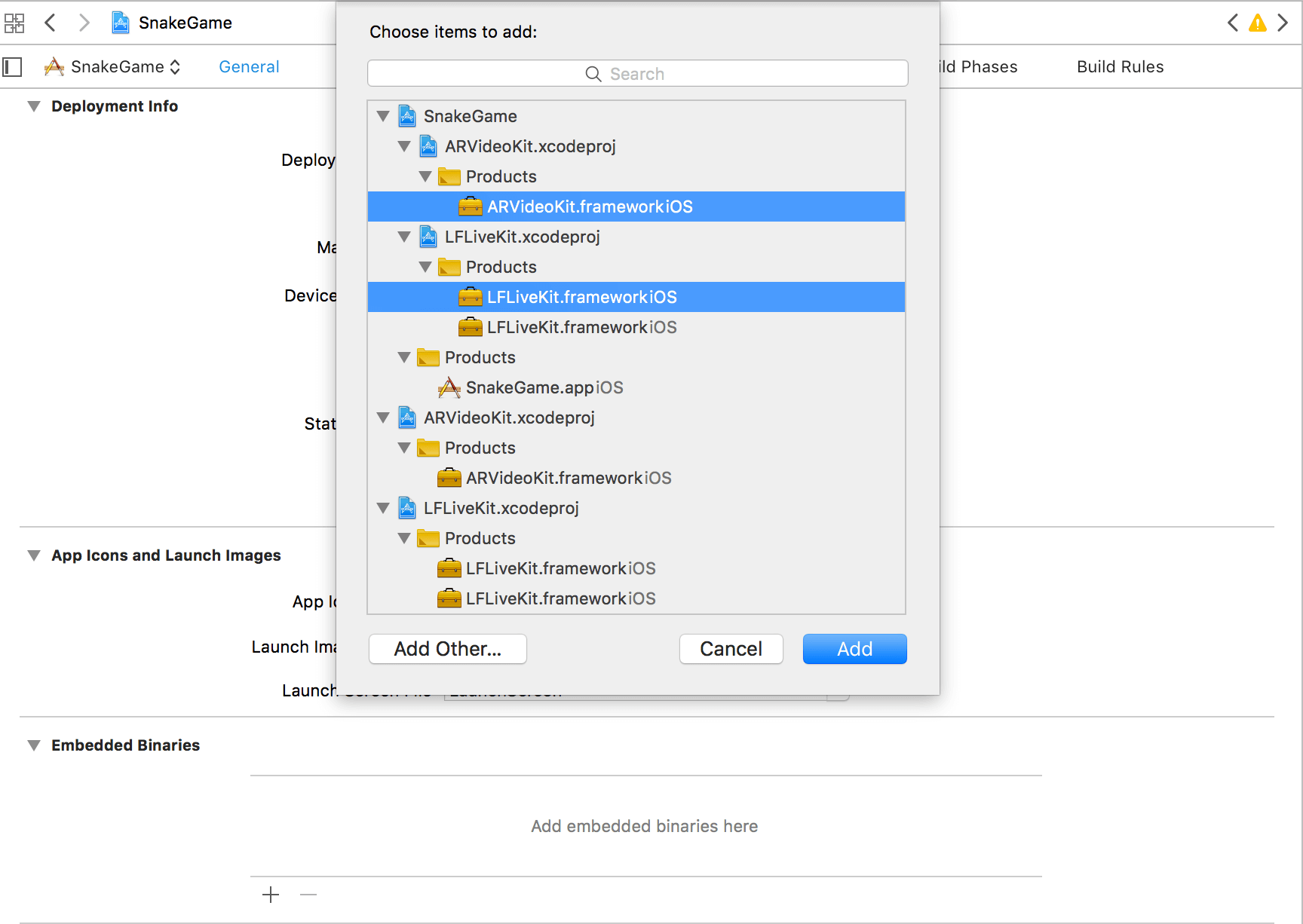 Adding ARVideoKit to Xcode project