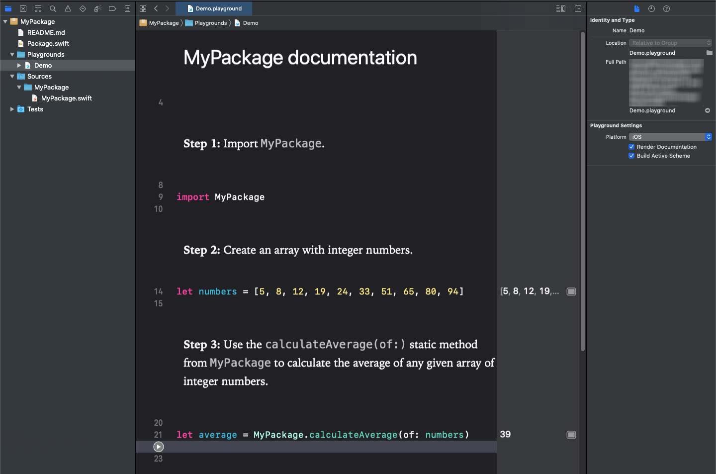 Xcode-swift-package-documentation