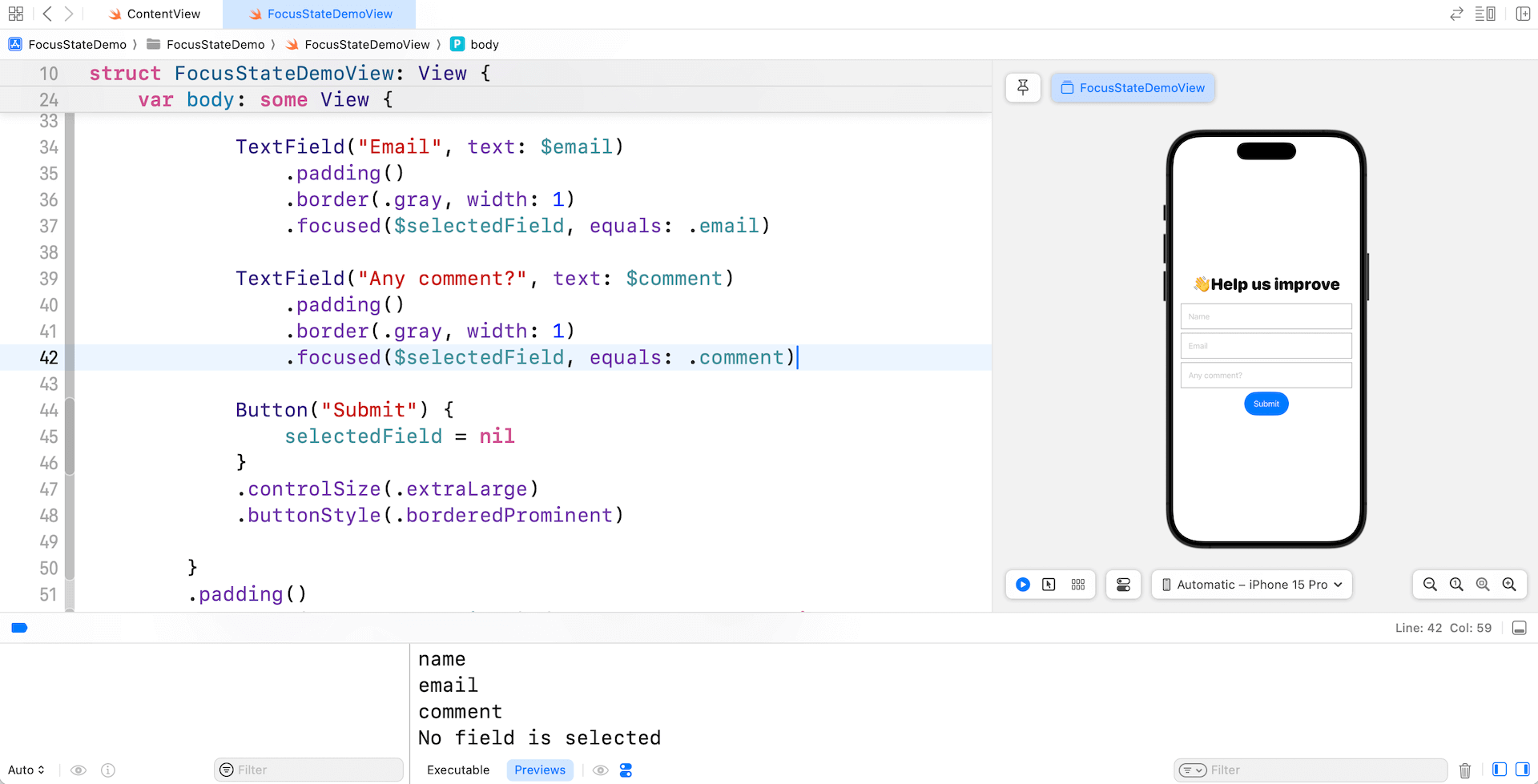 swiftui-focused-view-modifier