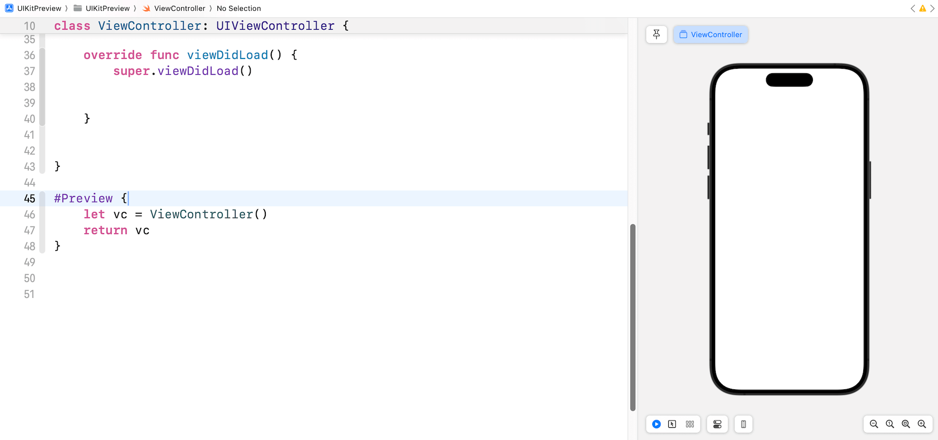 uikit-preview-xcode-view-controller